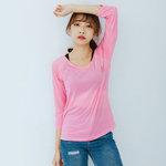 【NEONER】Ultra-Light Cooling 3/4 Sleeve Top &ndash; White (Slim Fit, Stretchy), , large