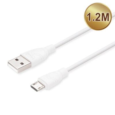 E-BOOKS X73 Micro USB大電流2.4A充電傳輸線1.2M 抗拉扯一體成形接頭 雙重隔離抗幹擾