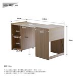 摺疊收納書桌 可摺疊收納桌 工作桌 電腦桌 辦公桌 DE317, 原木色, large