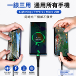 [翊承國際]【免運 + 贈品】6A超級快充66W發光三合一編織快充線, , large