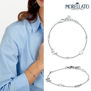 【快速出貨】MORELLATO TALISMANI系列 銀色不鏽鋼 蝴蝶之心手鍊 SAUN37