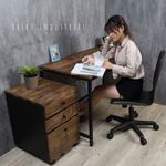【HomeMax】整組木紋工作桌+活動公文櫃/120cm/附插座/抽屜/辦公桌/電腦桌/檔案檔/文件櫃/復古業風 ★台灣製造●, , large