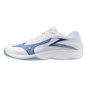 Mizuno Thunder Blade 男女 排球鞋 室內運動 寬楦 穩定 包覆 白 藍 [V1GA237097]