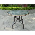 【BROTHER兄弟牌】鋁合金高背紗網椅4張+90cm鋁合金編藤桌+9尺玻纖防水太陽傘+12kg鑄鐵傘, , large