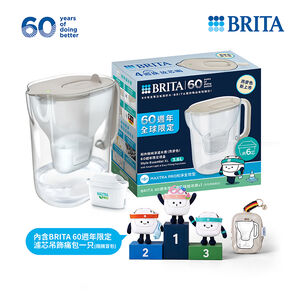 BRITA純淨濾水壺+MXPRO全效(共6芯)-燕麥色