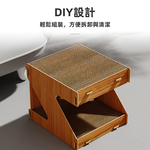 【上手家居】雙層貓抓屋 原木色(貓屋/貓抓板窩/雙層貓窩/貓抓窩/貓窩貓抓板), , large