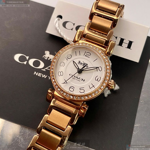 [星晴錶業]COACH手錶,24mm,CH00060白色錶面玫瑰金錶殼玫瑰金色精鋼錶帶款