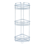 Stainless steel three-tier corner shelf, , large
