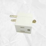 90度 L型 白 三轉二孔 向左 電源 轉接頭  原廠保固一年, , large