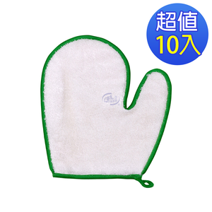[百鈴]髒會滅竹漿纖維去油汙手套-10入(抹布/擦巾/清潔布/萬用巾/吸水巾/擦拭布)