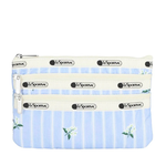 Lesportsac 3-Zip Cosmetic 三層拉鍊化妝包 收納包 盥洗包 女包 男包(茉莉花條紋), , large