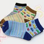 【BVD】汽車條紋1/2童襪<灰色,13-16cm>B325 短襪 襪子, , large