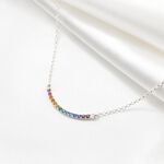 【Angel & Me】Smile Rainbow s925 sterling silver necklace Birthday gift, , large
