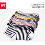 【BVD】1/2條紋直角女襪<紅>B520 女襪 短襪 休閒穿搭襪, , large