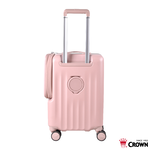 【CROWN】WAVE 19.5吋前開式側袋磁吸登機箱-奶霧玫瑰, , large