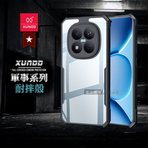 XUNDD訊迪 軍事防摔 紅米Redmi Note 15 Pro 5G 鏡頭全包覆 清透保護殼 手機殼(夜幕黑)