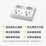 【福利品】二開二座三插孔壁插分接器｜加大間距｜功能正常｜外觀小瑕疵｜台灣製造, , large