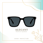摩登風格雲峰棕輕量貓眼方框墨鏡/UV400太陽眼鏡〔ALEGANT〕, , large