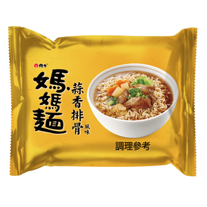 媽媽麵蒜香排骨風味袋麵 80g