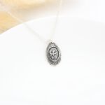 【Angel & Me】Owl in a tree hole s925 sterling silver necklace handmade gift, , large