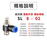 省力快速接頭 節流閥 調速閥 可調 SL JSC空壓機公母頭 氣管接頭 風管接頭 氣泵接頭 快速插頭, , large