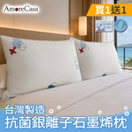 【AmoreCasa】買1送1 抗菌銀離子石墨烯枕(台灣製造), , large