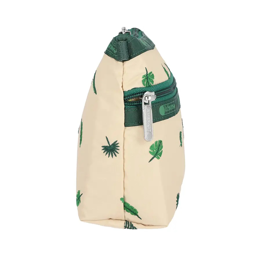 Lesportsac Cosmetic Clutch 雙層拉鍊化妝包 / 綠色慢旅, , large