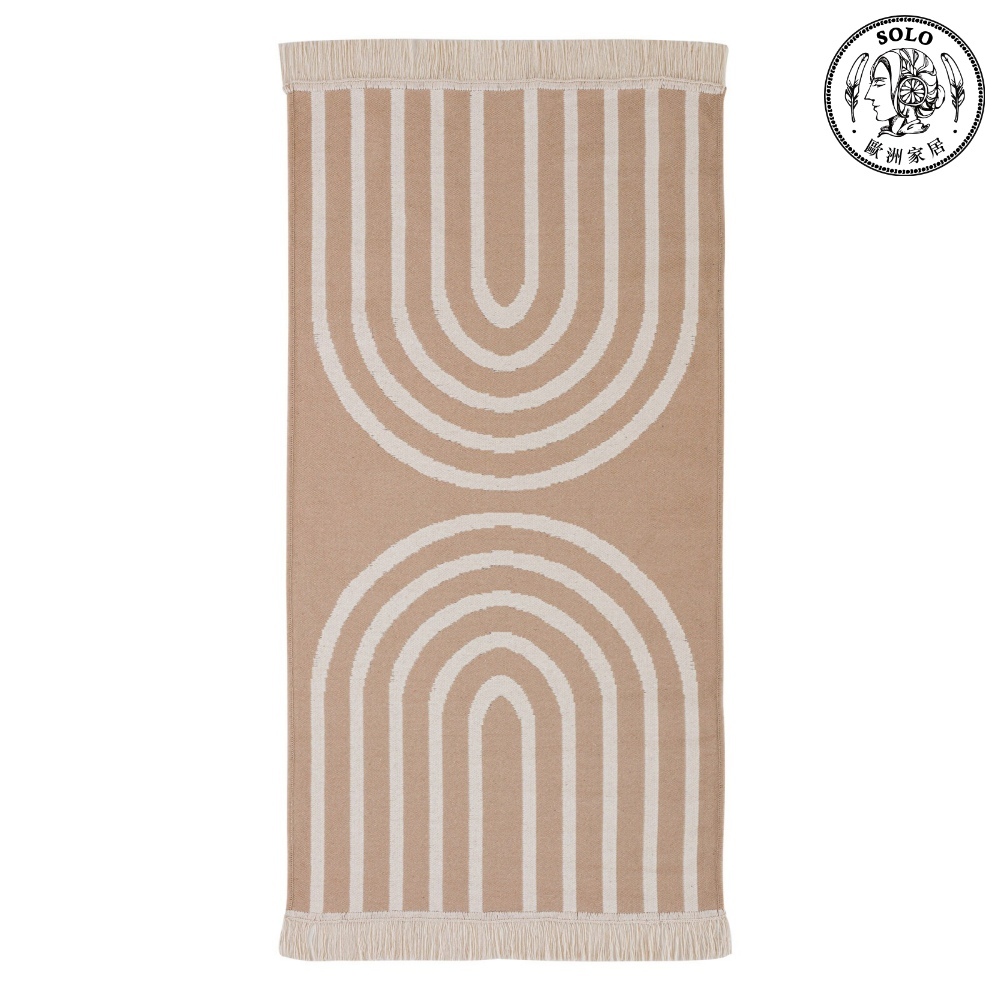 【SOLO歐洲家居】LCW Home 70x140CM 流蘇地墊 幾何曲線 雙面加大, , large