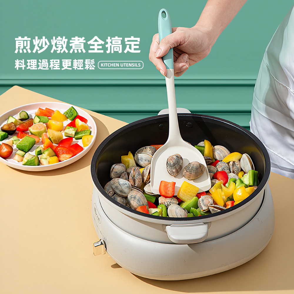 【上手家居】4件組矽膠廚具(廚具組/矽膠鍋鏟/矽膠湯勺/露營餐具), , large