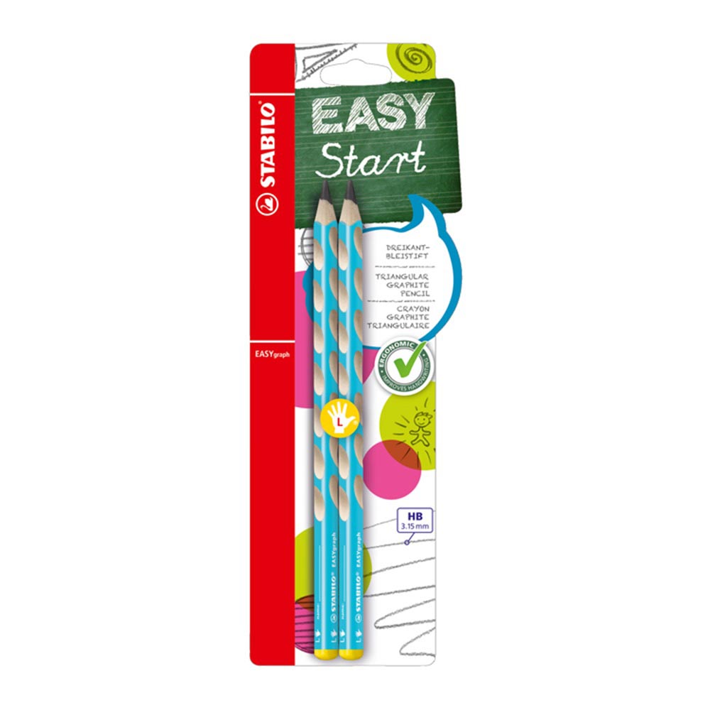 STABILO 德國 思筆樂 EASYgraph 人體工學思筆樂洞洞鉛筆 淺藍色左手 2支/入 STB-49825-5, , large