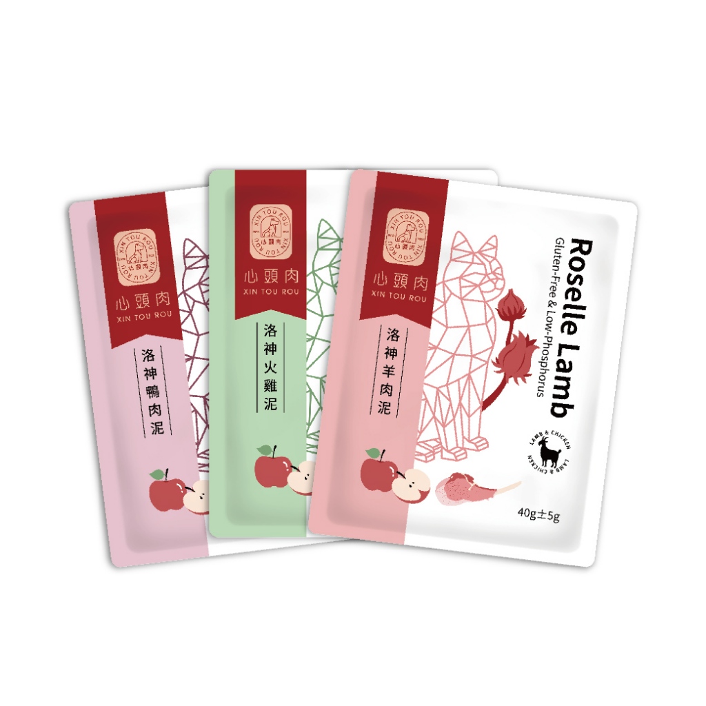 【XIN TOU ROU】Cat Roselle Complete Meal Pouch &ndash; Roselle Lamb Puree &ndash; 40g (24 Pack), , large