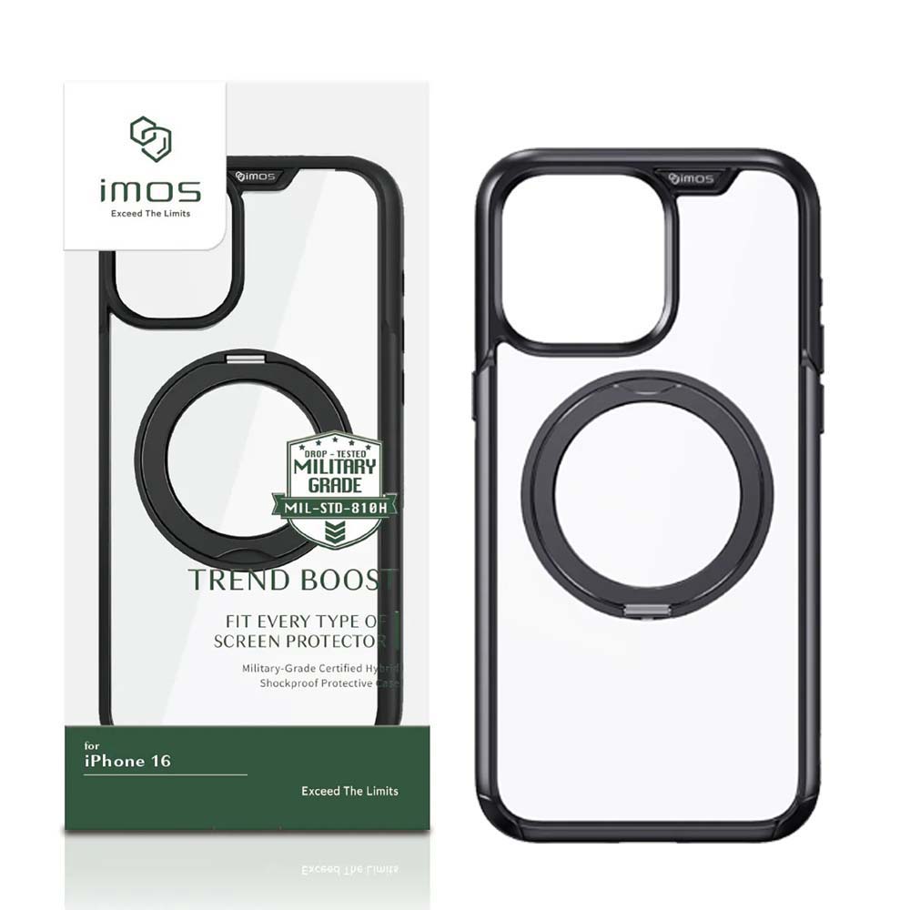 【山水之寶】iMos iPhone 16/16Pro/16Promax手機殼TREND BOOST磁吸支架軍規防震保護殼 附手機墊片＋充電孔保護膜原廠公司貨, , large