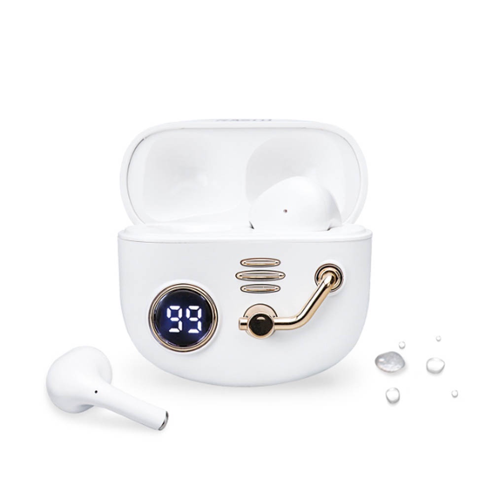 RASTO RS47 Old Time Power Display True Wireless Bluetooth 5.3 Headphones - IPX4 Waterproof, Digital Power Display, Extra Long Use, , large