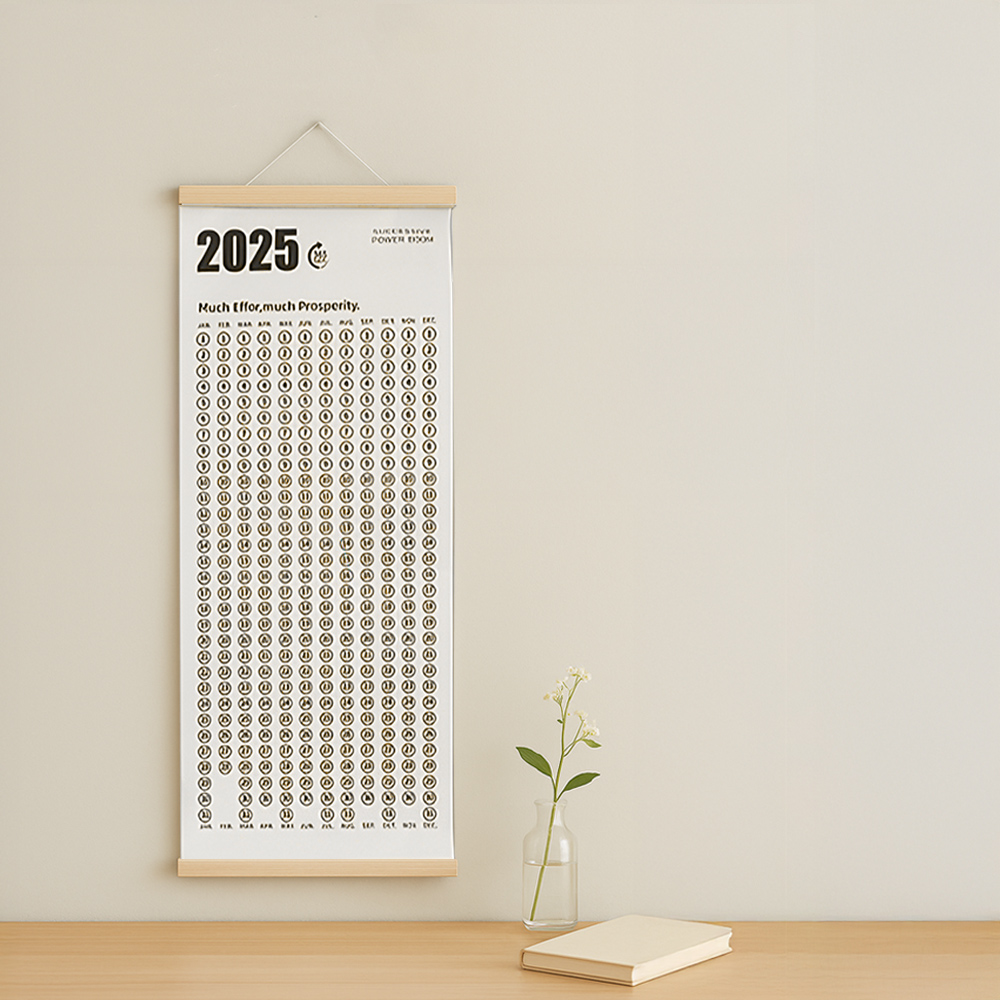 【上手家居】2025-2026行事曆掛軸 木框(年曆/掛曆/自律打卡本/年曆掛軸), , large