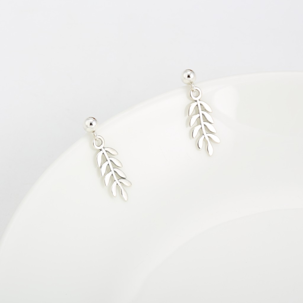 【Angel & Me】Laurel leaf s925 sterling silver earrings (changeable ear clips), , large