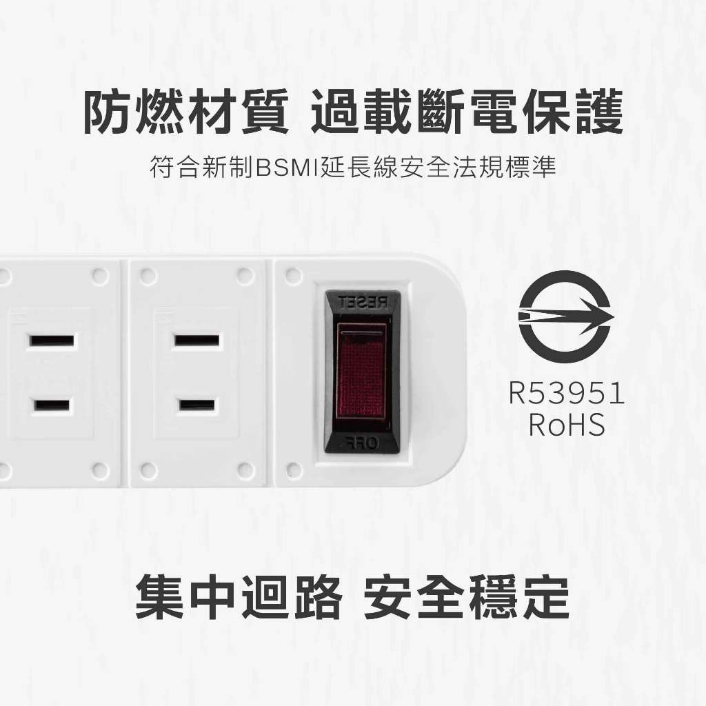 《台灣製》居家延長線 1.8m/2.7m（6尺/9尺）2孔插頭 過載保護 安全設計, , large