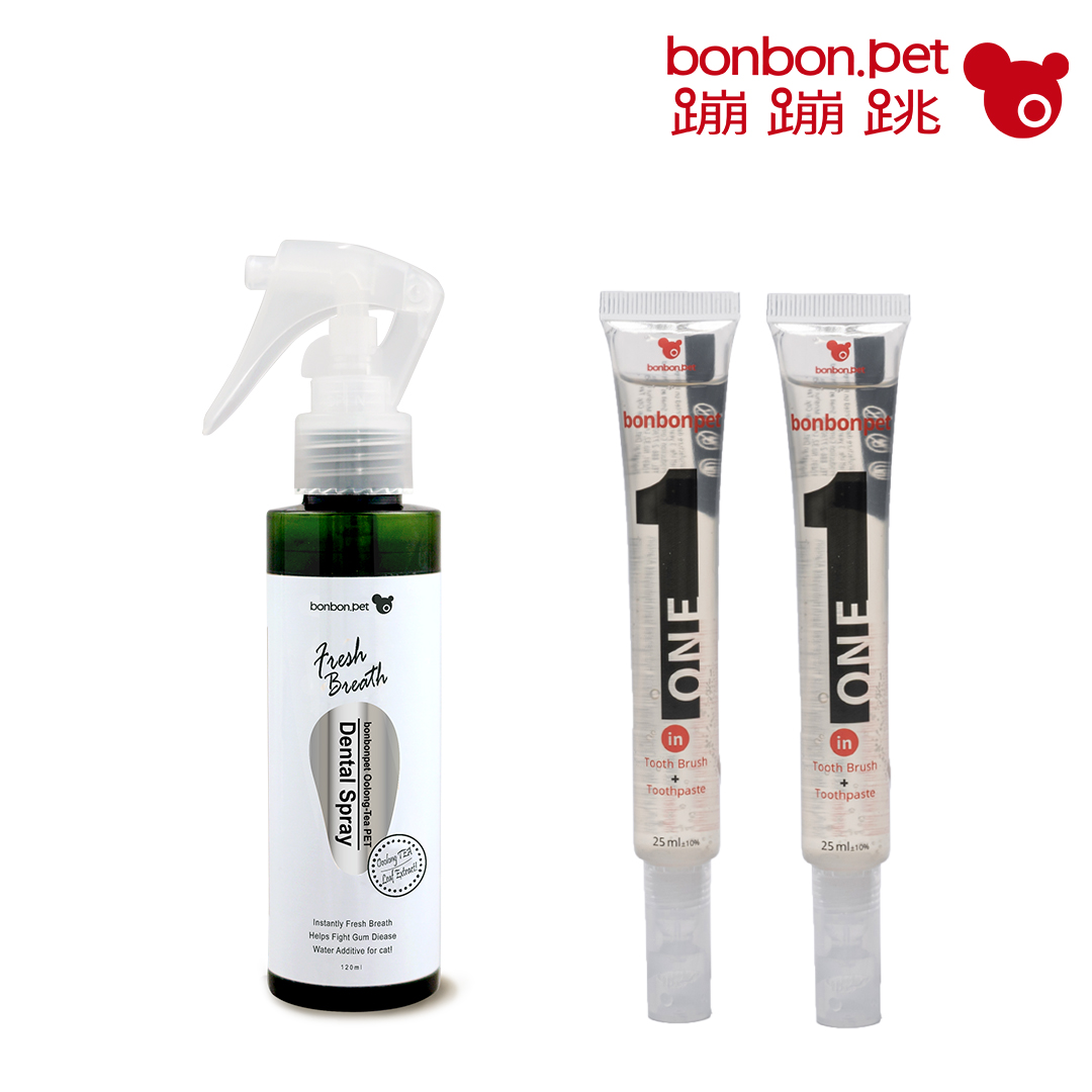 蹦蹦跳 小烏龍潔牙噴霧120ml+2合一牙膏刷25g x2 支  組, , large