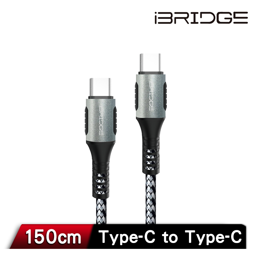 iBRIDGE Type-C to Type-C 1.5M PD 100W傳輸充電線, , large
