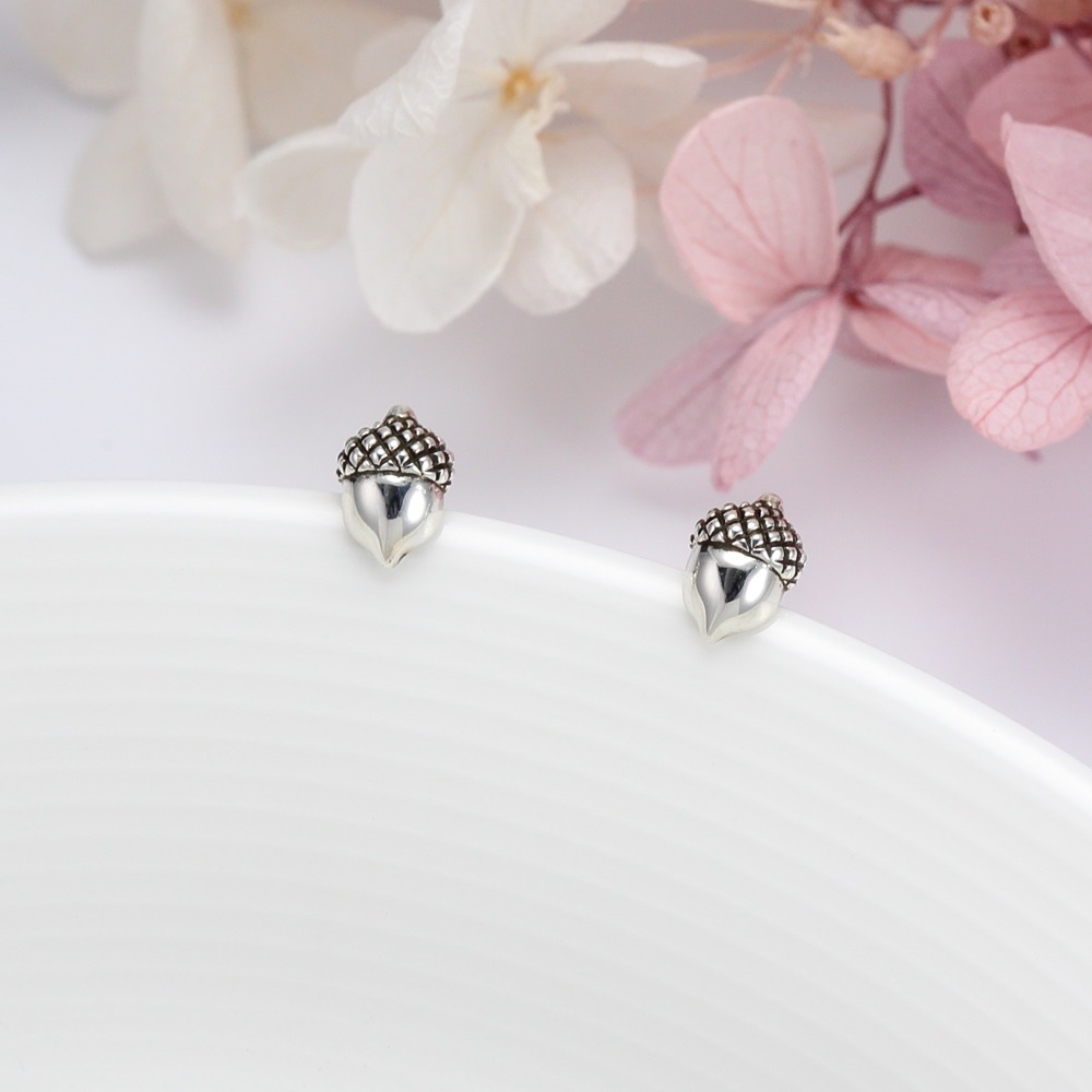 【Angel & Me】Lucky Acorn s925 sterling silver earrings birthday Valentine's gift, , large