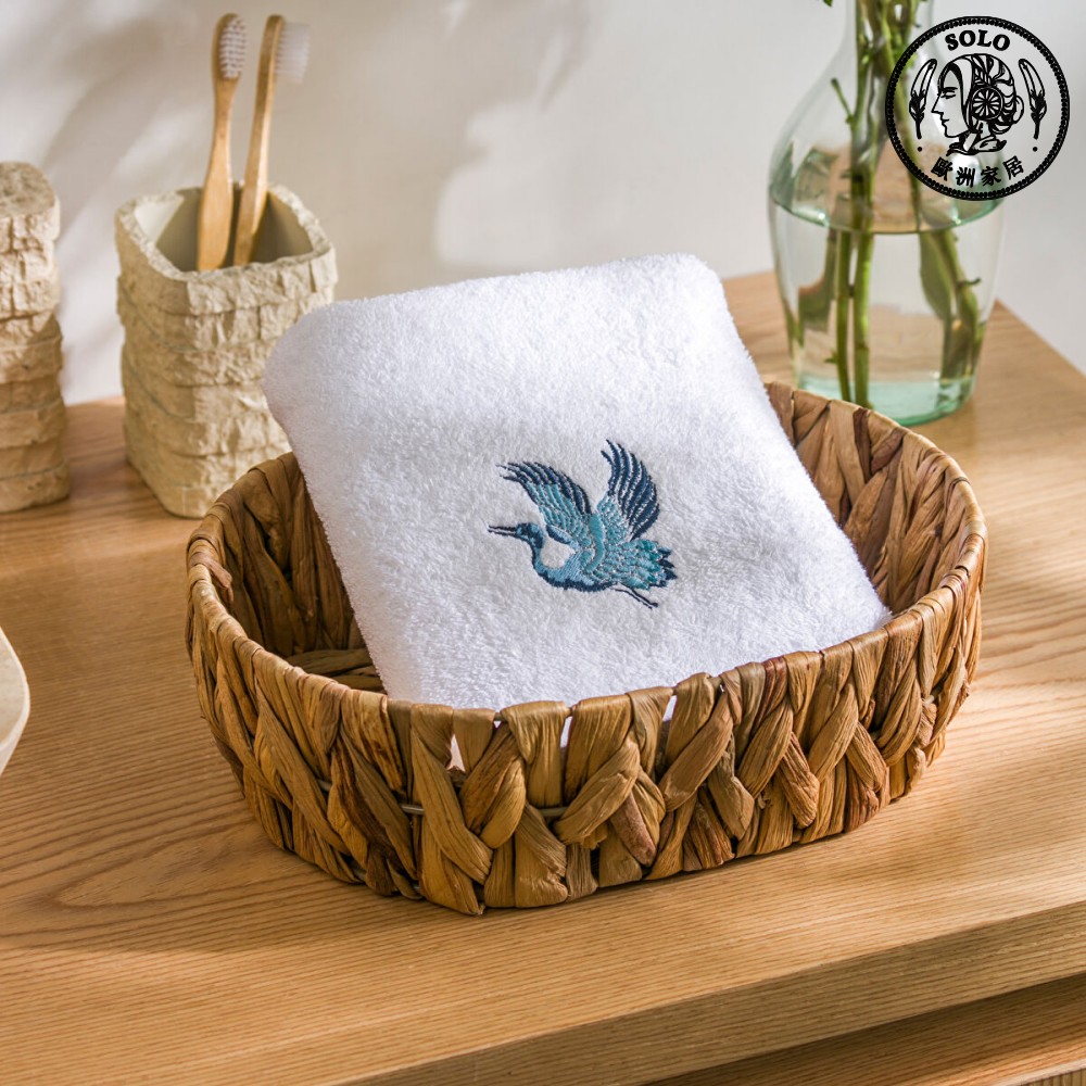 【SOLO歐洲家居】LCW Home 土耳其製 50x80cm 藍鶴繡花純棉毛巾 100%純棉 超吸水, , large