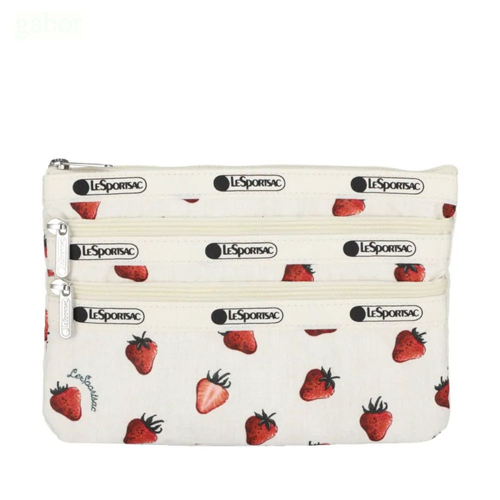LeSportsac 3-zip Cosmetic 三層拉鍊化妝包 -莓果輕舞, , large