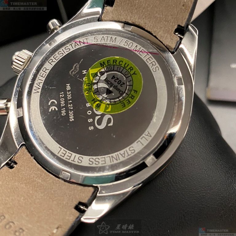[星晴錶業]BOSS手錶,42mm,HB1513628古銅色錶面古銅色錶殼咖啡色真皮皮革錶帶款, , large