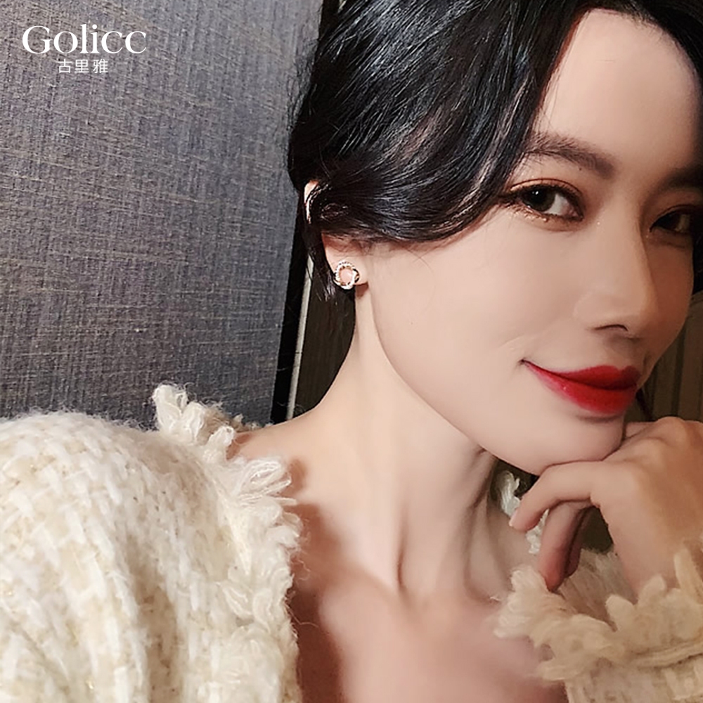 【Gulicc 】古莉可 耳環 法式復古鑲鑽耳環, , large