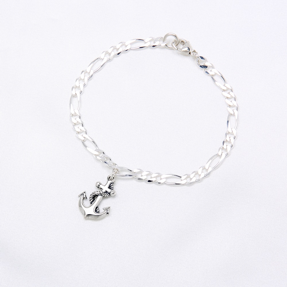 【Angel & Me】Rope Knot Anchor (Large) s925 sterling silver bracelet birthday gift, , large