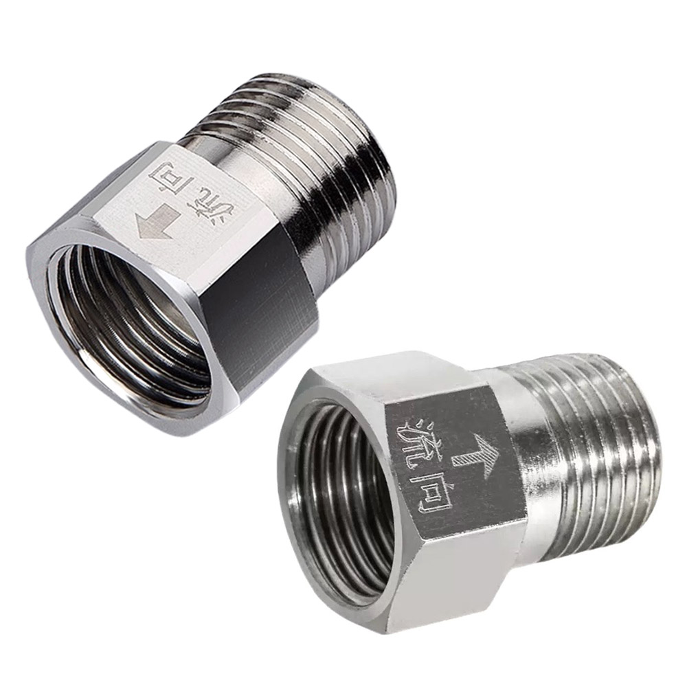 Stainless steel one-way check valve for external flow and internal return, , large