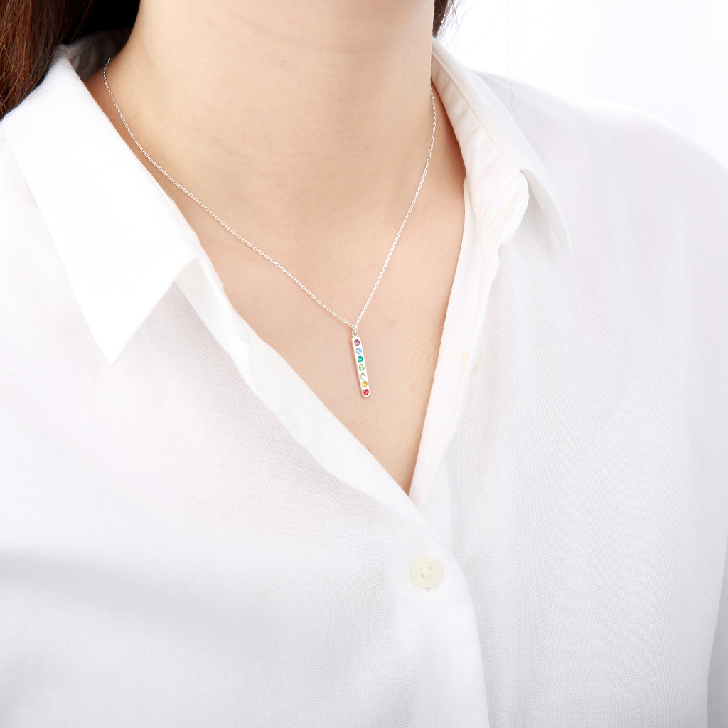 【Angel & Me】Bless Rainbow Chakra Power s925 sterling silver necklace gift, , large