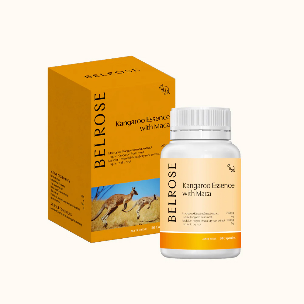 【澳洲澳倍美Belrose-即期品】頂級袋鼠精+ 馬卡膠囊-2026年5月31日到期(30顆/瓶), , large