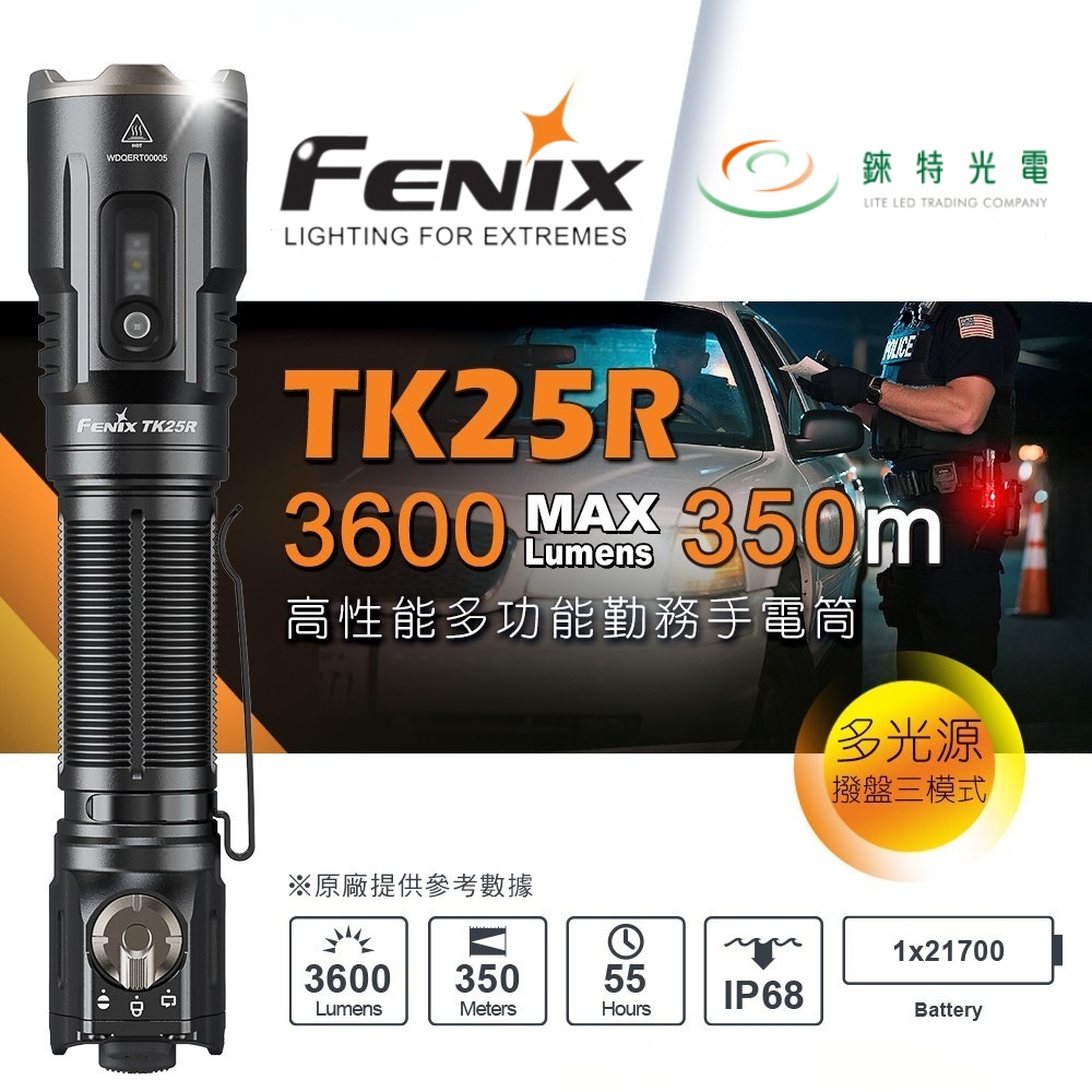 【錸特光電】Fenix TK25R 高性能多功能勤務手電筒, , large