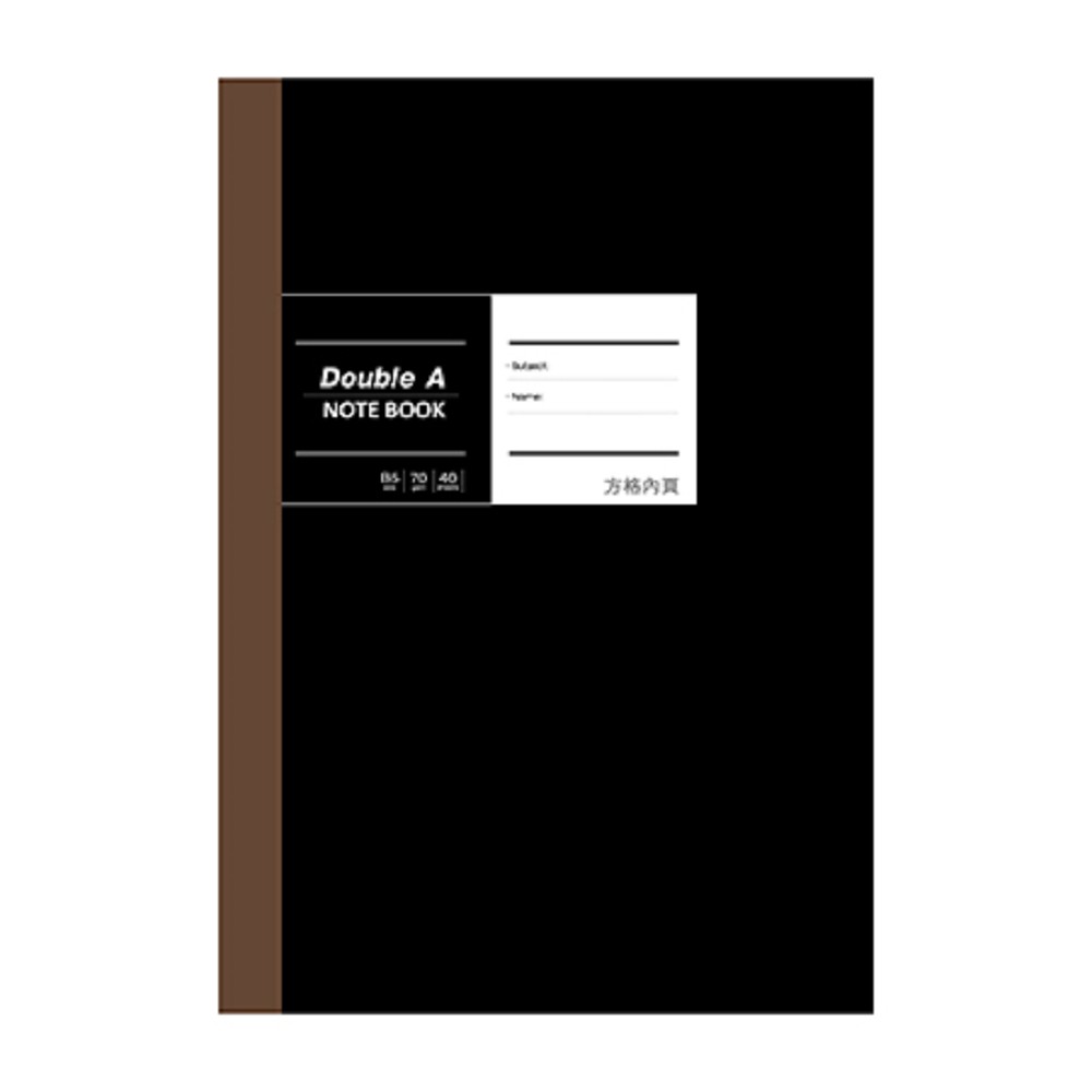 【DOUBLE A】B5膠裝筆記本 布膠系列-方格內頁 [黑]-#DANB18006, , large