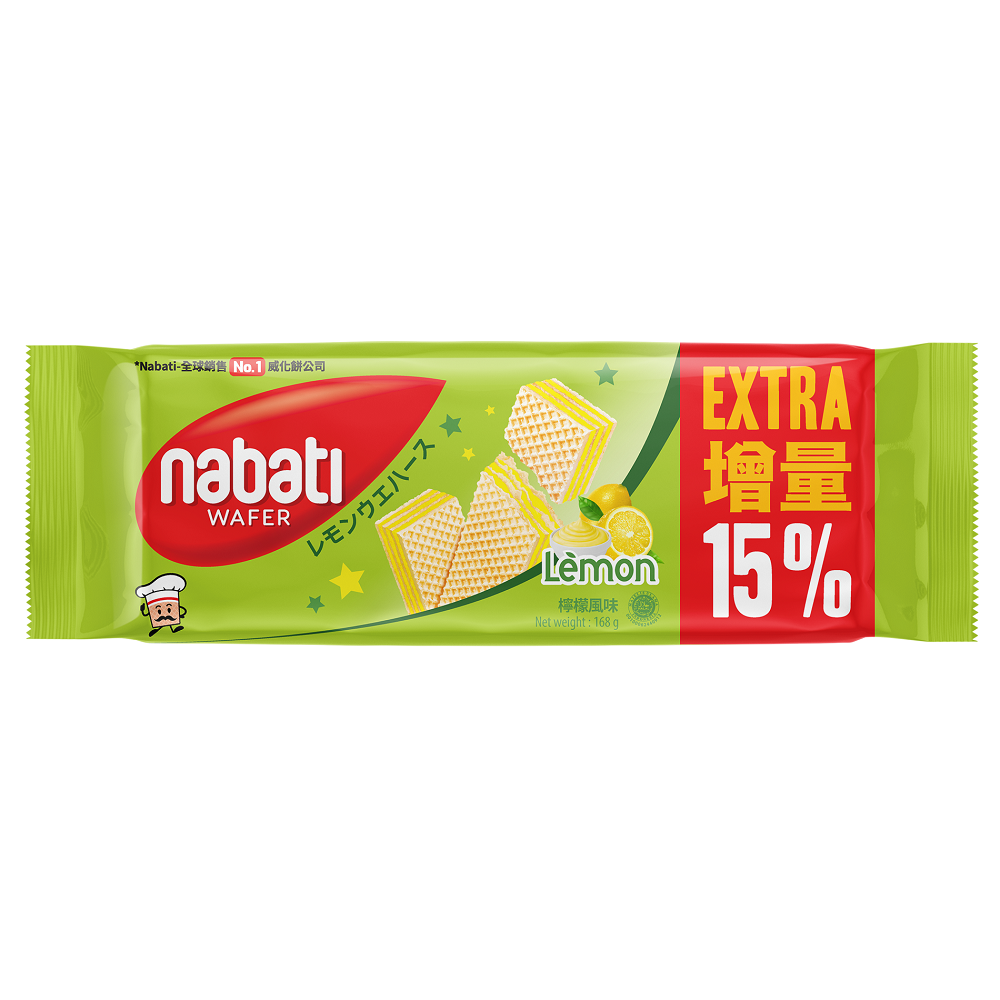 麗芝士Nabati檸檬風味威化餅168g袋裝, , large
